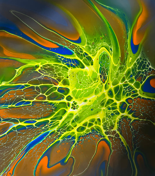 Vivid Color Explosion Acrylic Painting