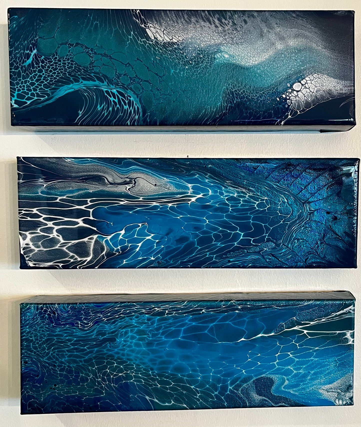 Ocean Hand Painted Triptych