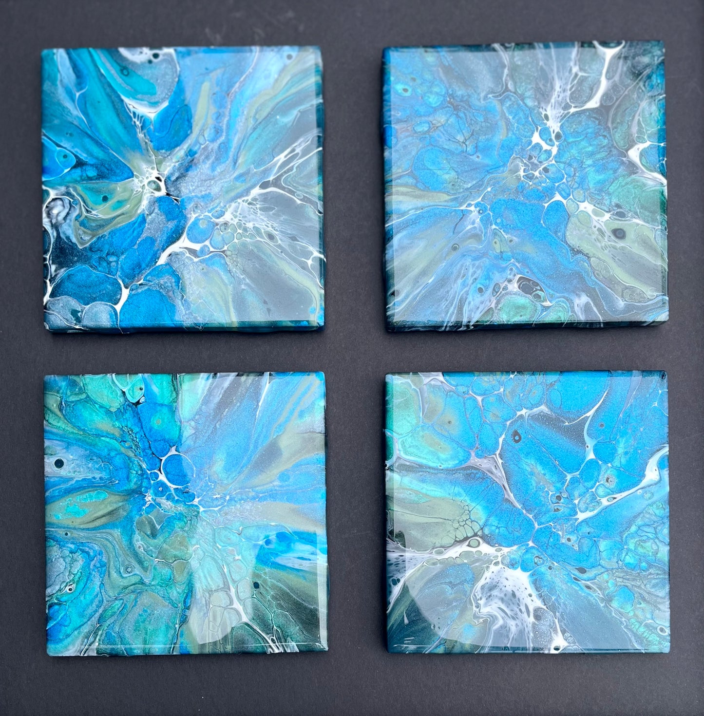 Tide Pool Painted Coaster Set of 4