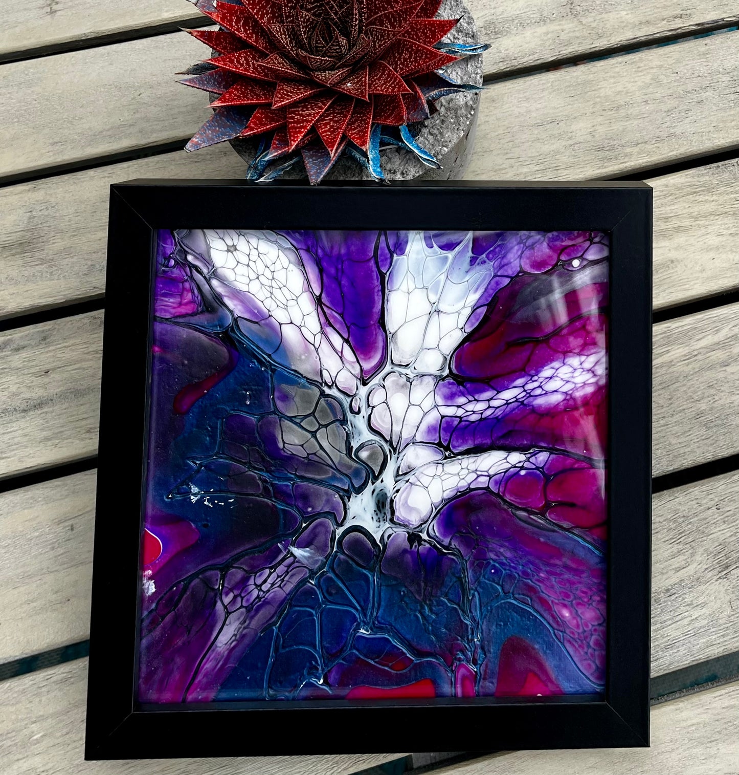 Fireworks hand painted acrylic on canvas