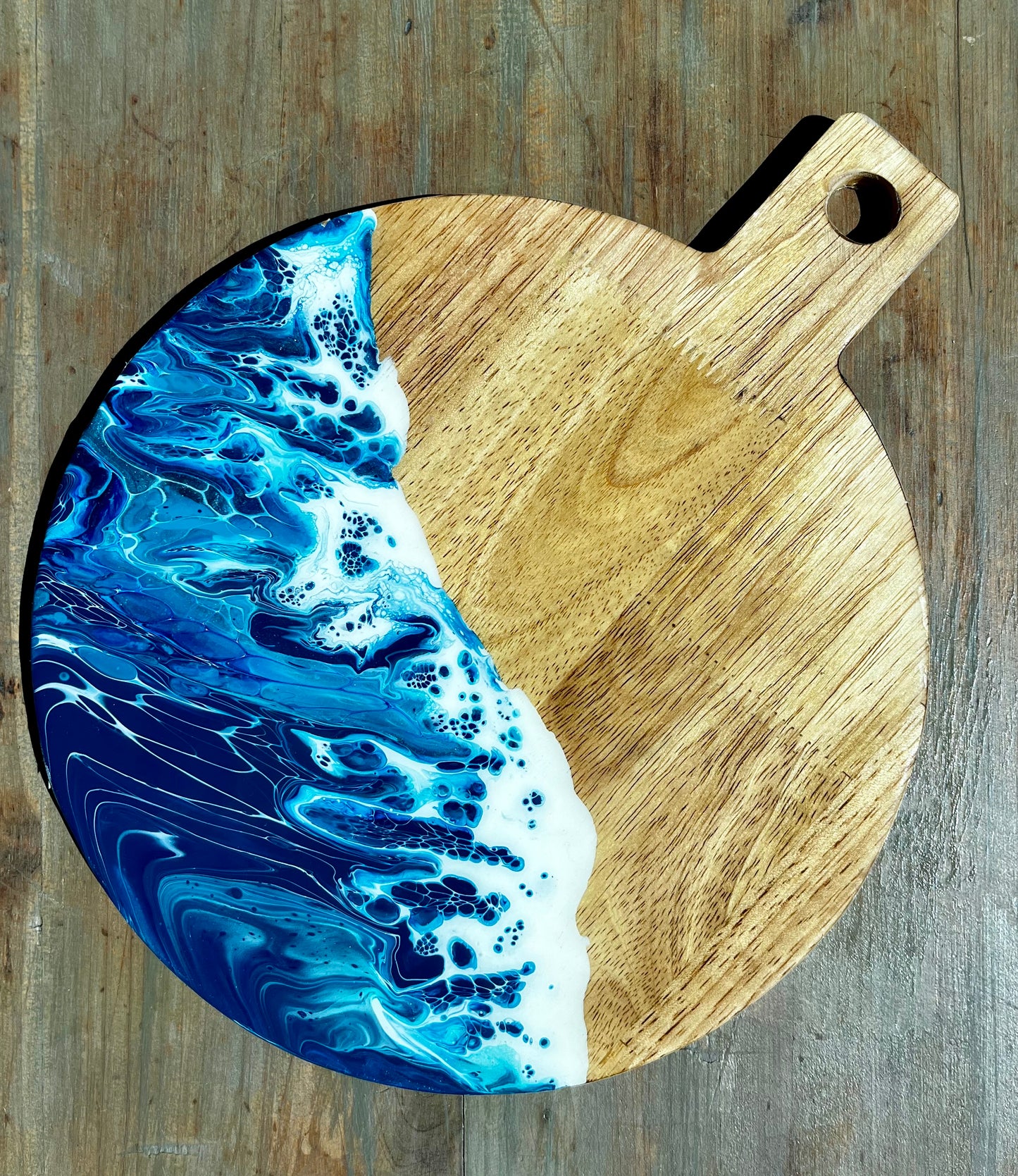 Ocean Acrylic Painted Charcuterie Board