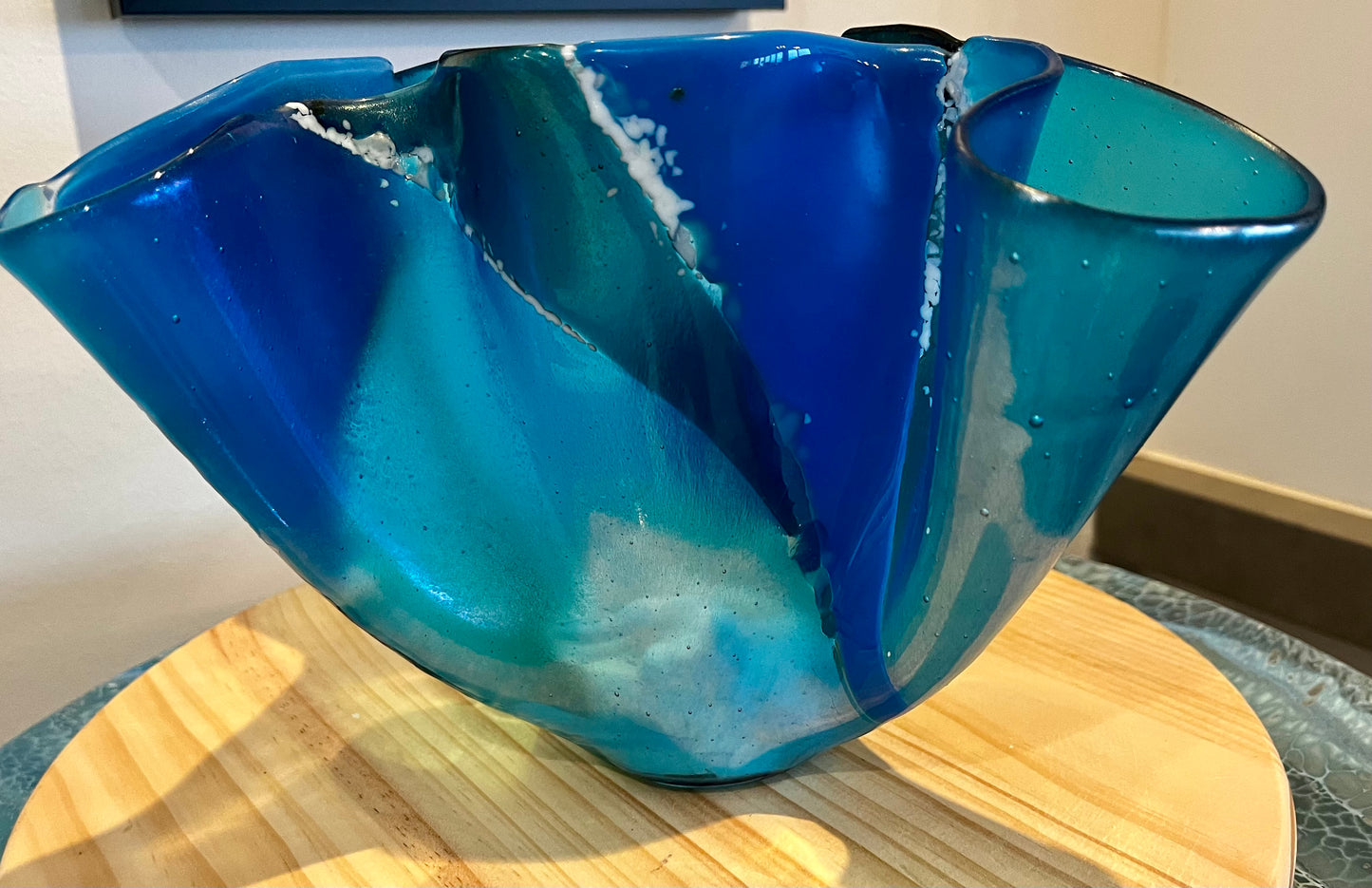 Ocean Currents Fused Glass Bowl