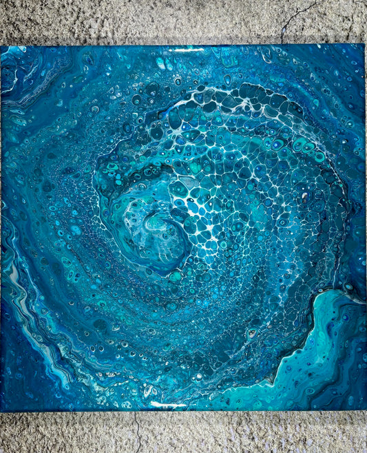 Ocean Vortex Acrylic Painting