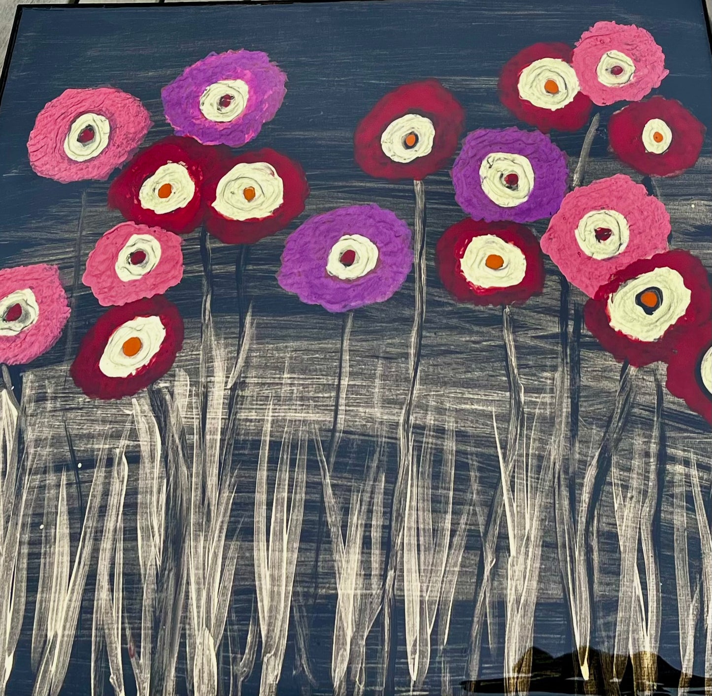 Night Poppies acrylic painted canvas